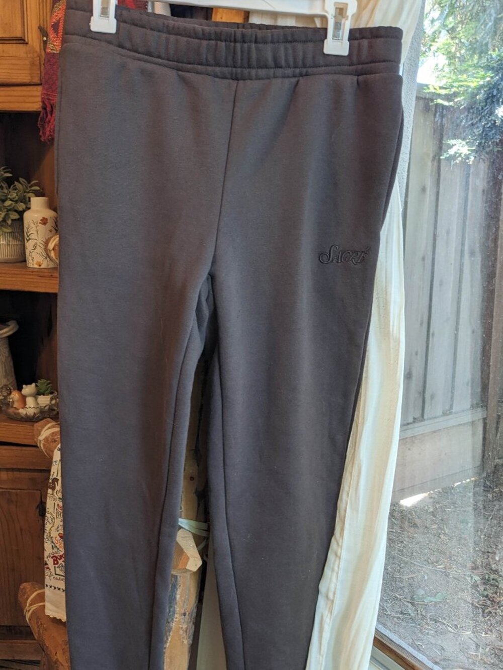 Sacre NWT brown heavy fabric sweatpants. SM elastic ankles/drawstring waist